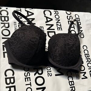 fits everybody lace push-up demi bra